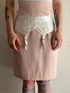 Vintage 90s Pale Pink Pencil Skirt